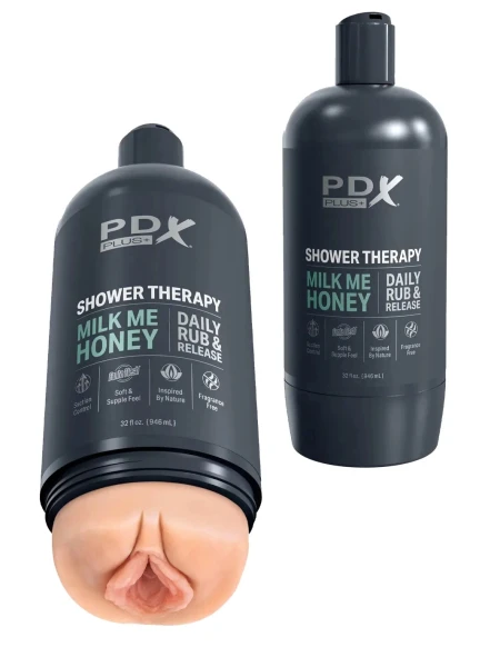 PDX Plus Shower Therapy Soothing Scrub Discreet Penis Stroker By Pipedream - Vanilla