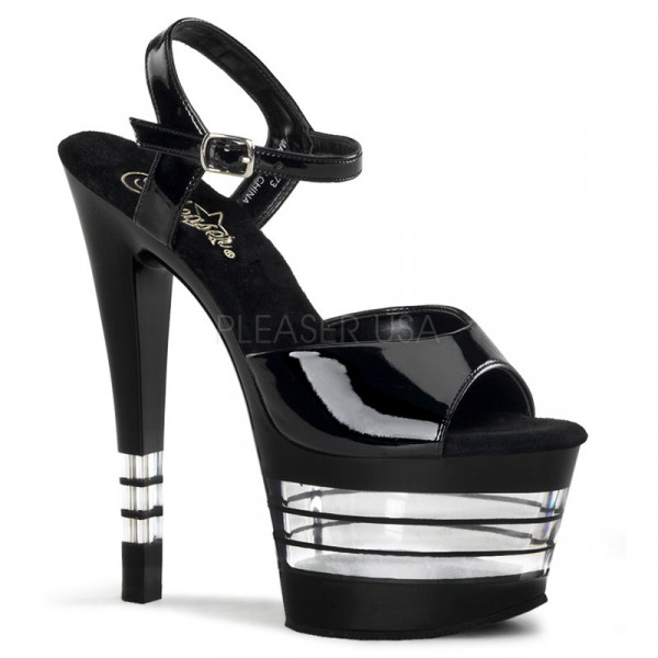 SKY-309LN - 7" Stiletto Heel Ankle Strap Lined PF Sandal