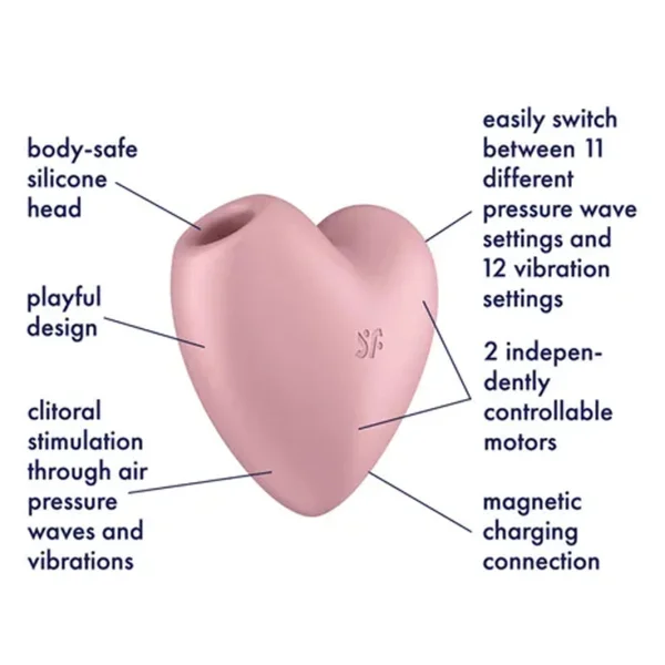 Satisfyer Cutie Heart Air Pulse Stimulator with Vibration