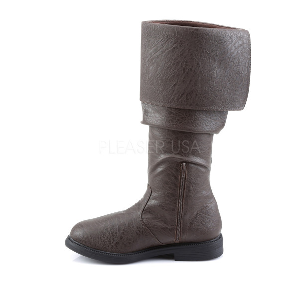 1 inches Flat Heel, Cuffed Knee High Renaissance Boot, Side Zip — image 7 of 8