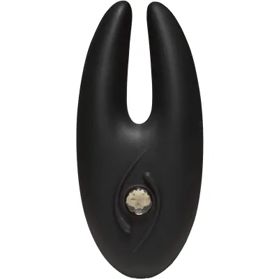 Doc Johnson Body Bling Breathless Jeweled 8 Function Rechargeable Mini Vibrator In Soft and Flexible SecondSkyn Silicone Panty Vibe Bunny Ears Silver
