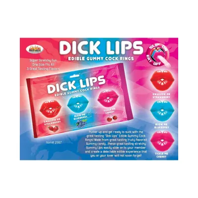 Dick Lips Gummy Cock Rings 3 Pack