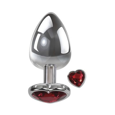 A e Medium Red Heart Gem Anal Plug