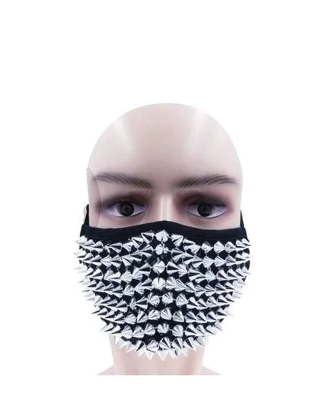 Studded Triple Layer Face Mask handmade in the USA (Options: Gold, Silver, Black)