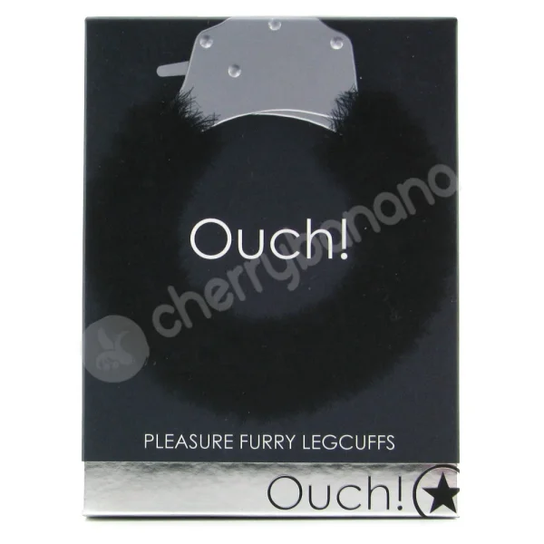 Ouch Black Pleasure Furry Legcuffs