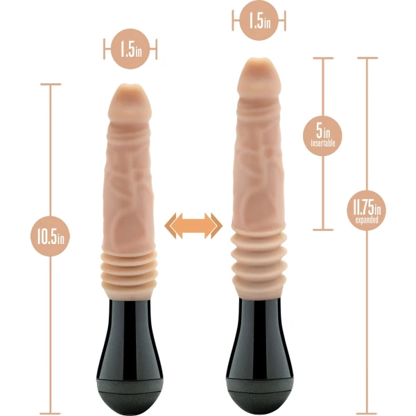 Dr. Skin Dr. Knight 5" Thrusting, Gyrating & Vibrating Silicone Dildo With Handle By Blush - Vanilla
