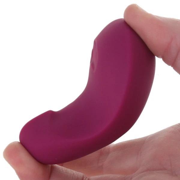 POM Silicone Rechargeable Flexible Waterproof Vibrator by Dame - Plum
