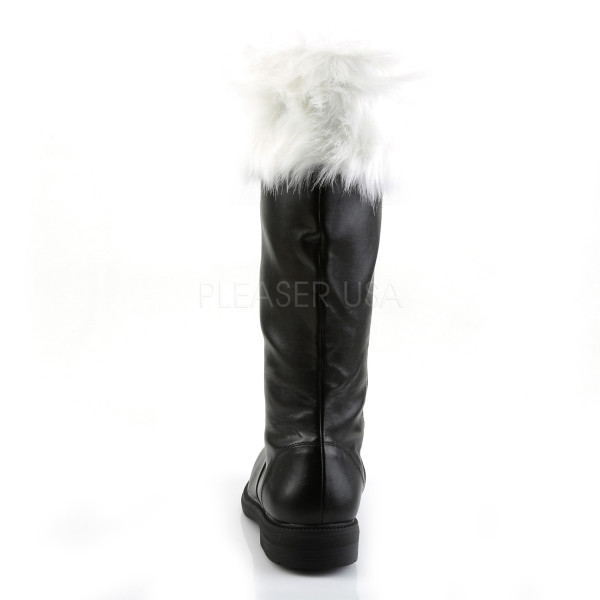 SANTA-108 - BLK PU TALL SANTA BOOT WITH WHITE FUR Cuff — image 4 of 4