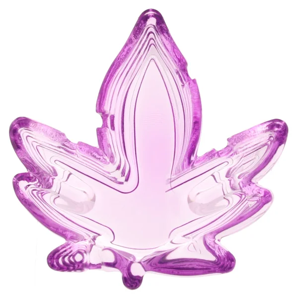 Pot Leaf Purple Glass Ashtray