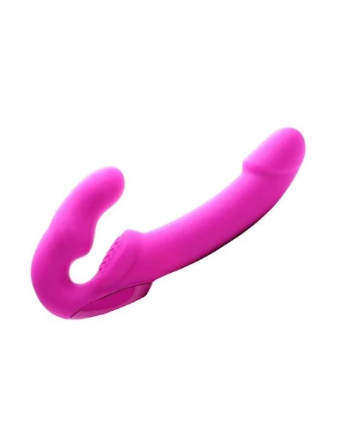 Evoke Rechargeable Vibrating Silicone Strapless Strap-on - Pink