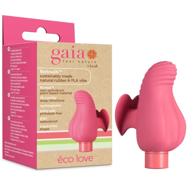 Gaia Eco Love Rechargeable Waterproof Plant Based Clitoral Vibrator By Blush - Coral