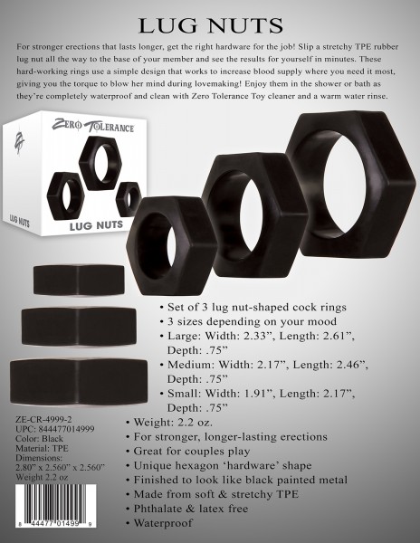 Lug Nuts Cock Rings Set x3