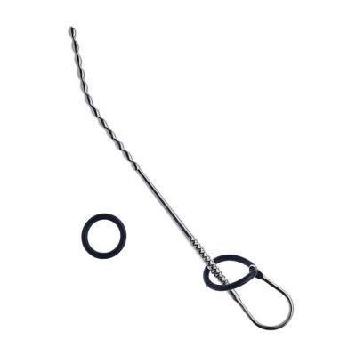 Kink Range Ball Penis Plug With Silicone Ring 10 6 Inch Silver