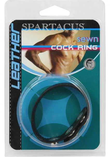 Plain Joe Sewn Leather Cock Ring with Snaps Black — image 4 of 4