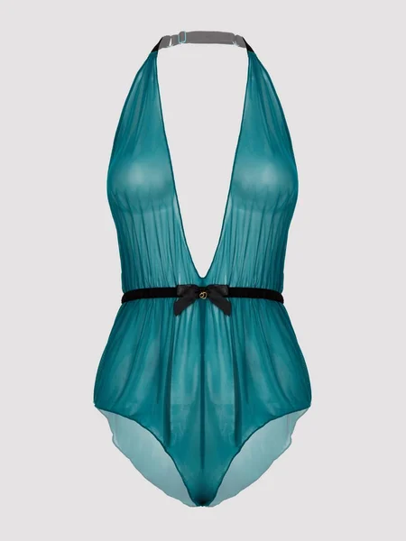 Lovehoney Barely There Wine Sheer Crotchless Teddy — image 14 of 14