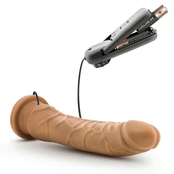 Dr. Skin Thin 8.5 Inch Suction Cup Vibrating Mocha Anal Dildo by Blush Novelties — image 6 of 7