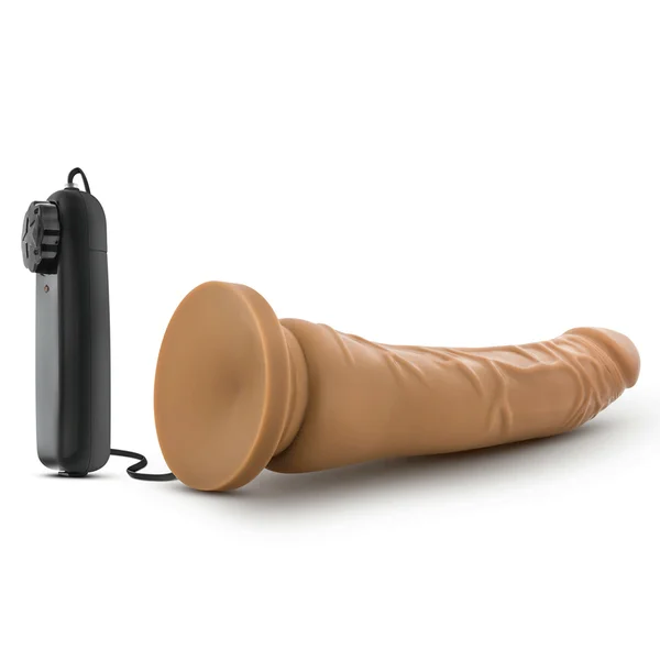 Dr. Skin Thin 8.5 Inch Suction Cup Vibrating Mocha Anal Dildo by Blush Novelties — image 5 of 7