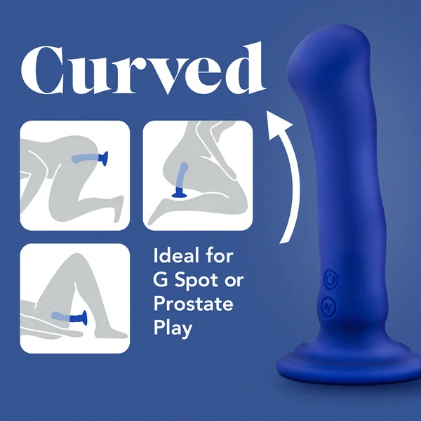 Impressions N2 Blue Vibrating Silicone Anal Dildo with Suction Cup by Blush Novelties — image 6 of 7
