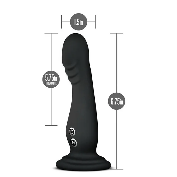 Impressions N1 Black Vibrating Silicone Anal Dildo with Suction Cup by Blush Novelties — image 5 of 6