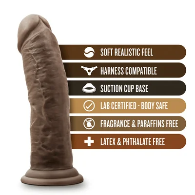 Dr Skin Thick 8 Inch Brown Realistic Suction Cup Anal Dildo by Blush Novelties