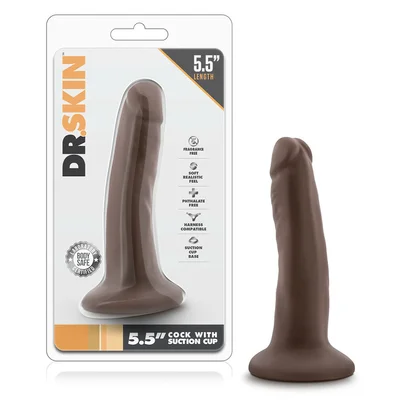Dr Skin 5 5 Inch Brown Suction Cup Anal Dildo for Men by Blush Novelties