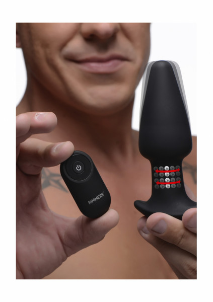Gyro R 10X Curved Rimming Plug with RC - Black - Prostate Massage Porn