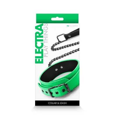Electra Play Things Collar and Leash Green