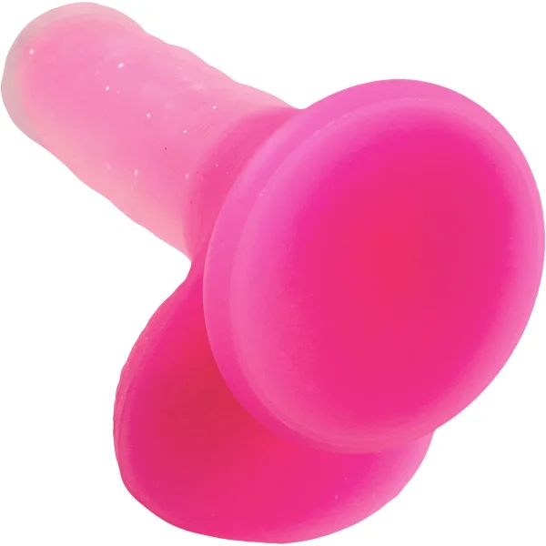Cotton Candy Cream Puff 6.5" Silicone Suction Cup Dildo With Balls - Pink