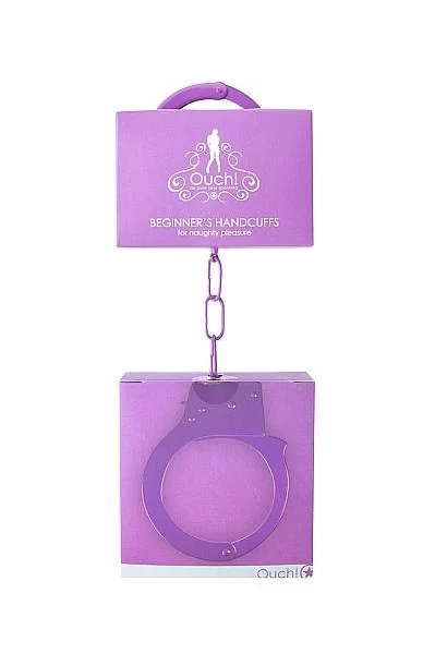Ouch Beginners Handcuffs Metal Purple