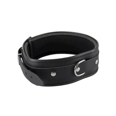 Leather Collar Black L xl