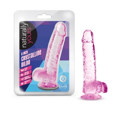 Naturally Yours 6 Inch Crystalline Dildo Rose