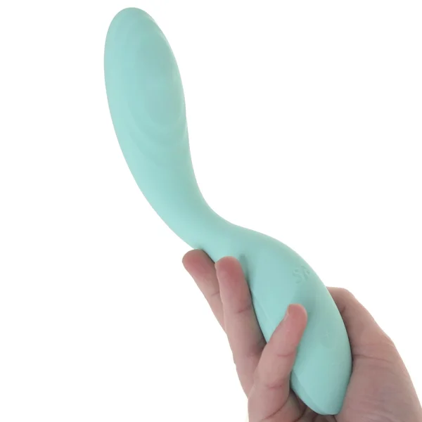 Satisfyer Rrrolling Pleasure Silicone Rechargeable Waterproof 12-Function G-Spot Vibrator - Mint