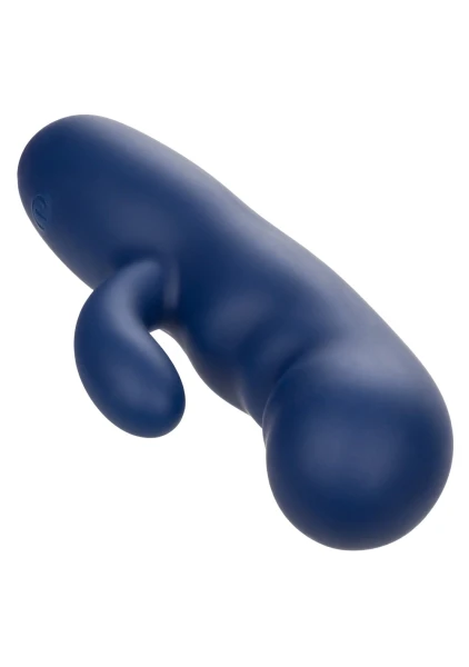 Cashmere Silk Duo Rechargeable Waterproof Silicone Rabbit Vibrator By CalExotics - Blue