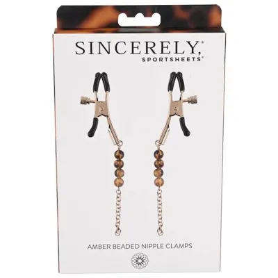 Amber Beaded Nipple Clamps