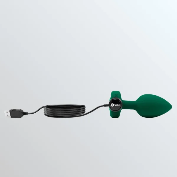 b Vibe Remote Control Vibrating Jewel Butt Plug Emerald