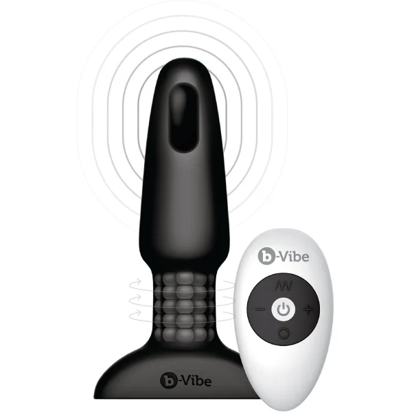b-Vibe Rimming Plug 2 - Waterproof Remote Control Vibrating Anal Toy - Black