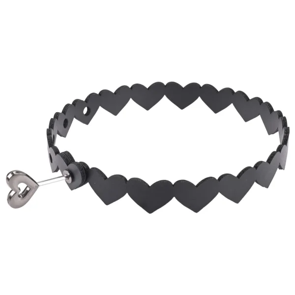 Sex & Mischief Heart Day Collar By Sportsheets - Black