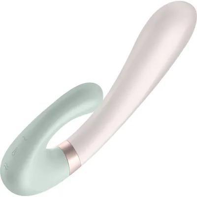 Satisfyer Heat Wave Rechargeable Warming App Enabled 12 Function Dual Stimulation Vibrator Mint