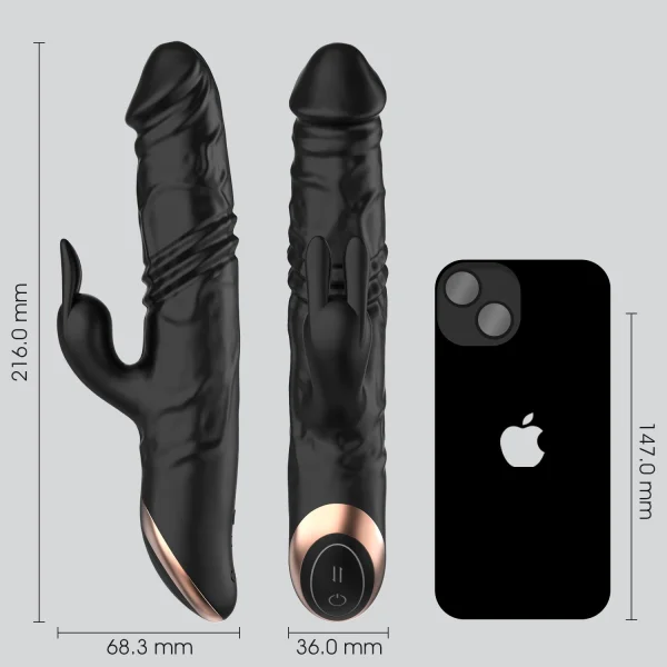 Bato Plus Veined Thrusting & Vibrating Rabbit Machine