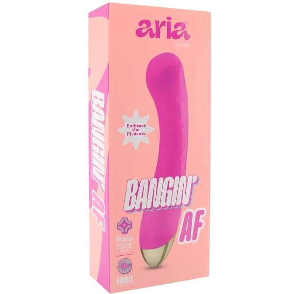 Aria Bangin' AF 10-Function Rechargeable Silicone G-Spot Vibrator By Blush - Purple