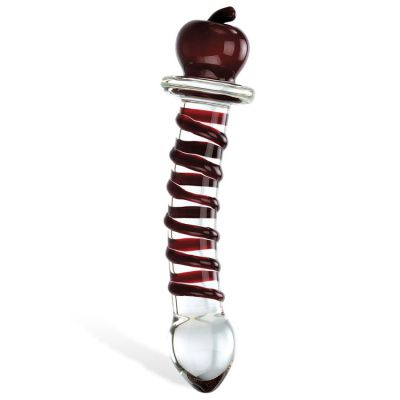 Adam and Eve 8 Twisted Glass Dildo With Apple Handle