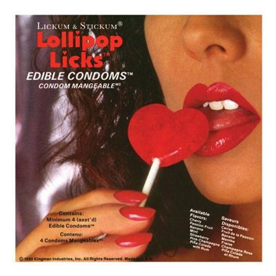Lollipop Licks Edible Condoms 4 Pack