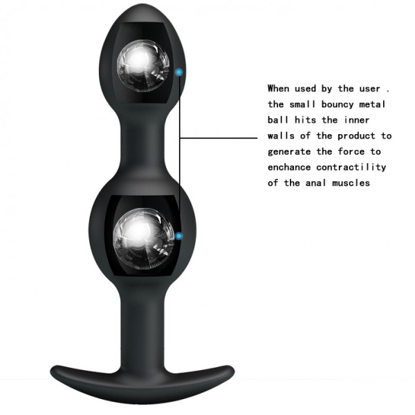 4.9" Dual Ball Style Butt Plug