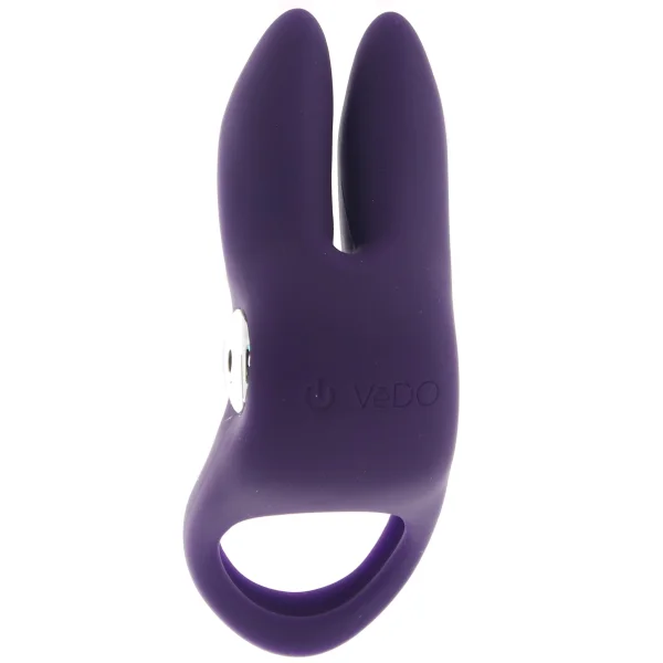 Sexy Bunny Rechargeable Silicone Vibrating Cock Ring by VeDO - Purple