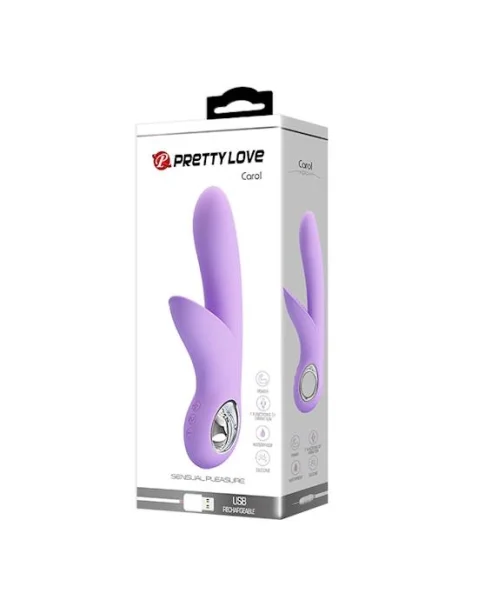 Carol Double Delight Rabbit Vibrator - Purple - 7.4 Inch