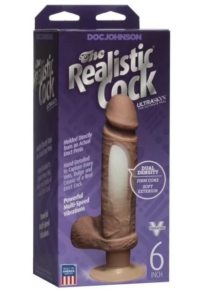 Realistic Cock - UR3 Ultraskyn Vibrating 8 inch Black