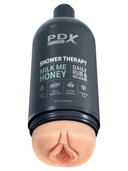 PDX Plus Shower Therapy Soothing Scrub Discreet Penis Stroker By Pipedream - Vanilla