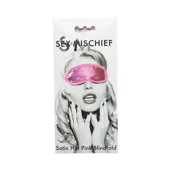 Sex & Mischief Satin Hot Pink Blindfold — image 9 of 9