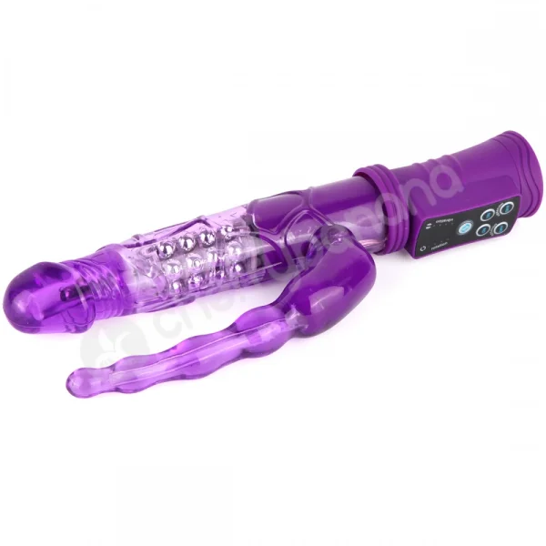 Cherry Banana Anal Delight 16 Function Purple Rotating Vibrator