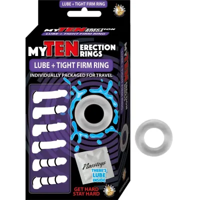 My Ten Erection Rings Lube Tight Firm Ring Clear